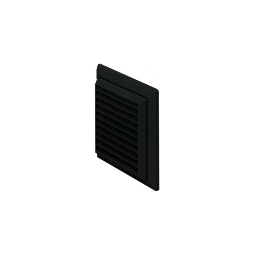 100mm Domus EasiPipe Louvered Grille Outlet With Flyscreen Black